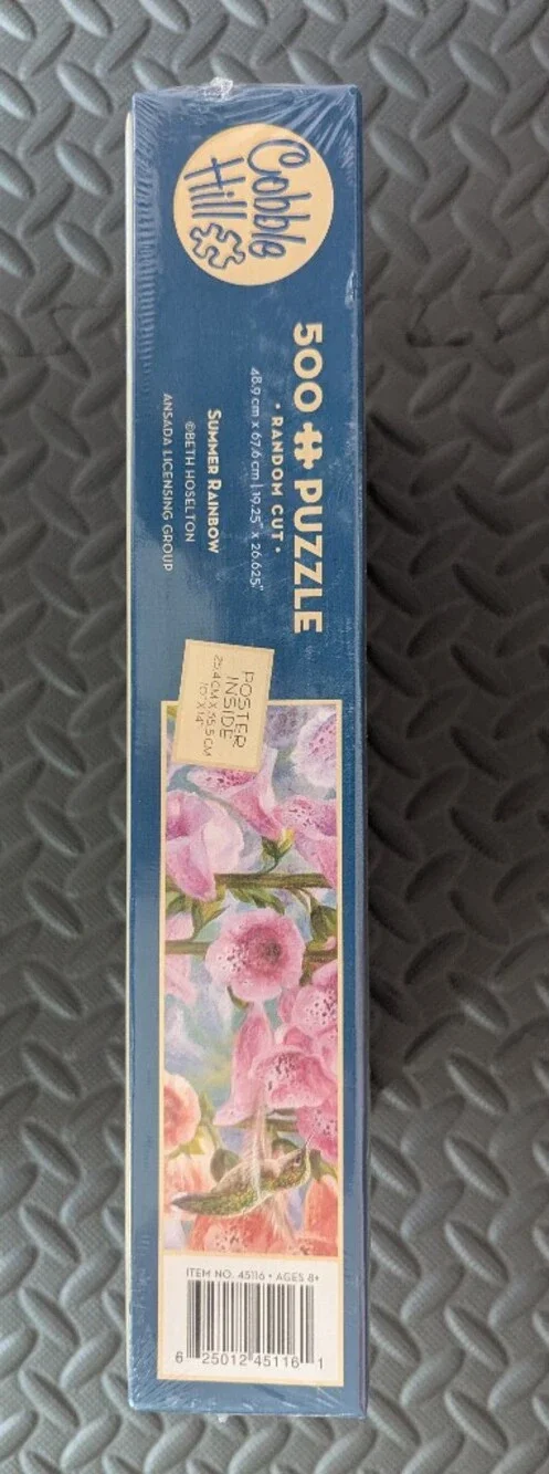 Cobble Hill 500+ Piece Floral Hummingbirds Puzzle - Pink, Lavender, Peach